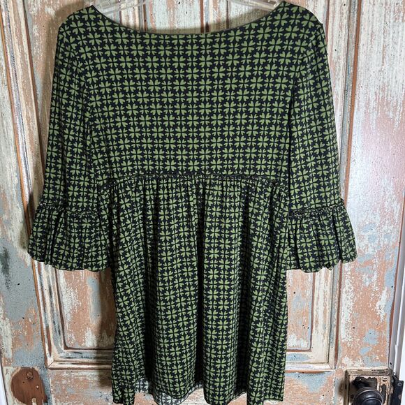 Studio M Baby Doll Style Women’s M Black And Green Floral/Hearts Pattern EUC - Picture 6 of 8